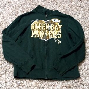 Girls NFL Team Apparel Green Bay Packers Full Zip Hoodie 16/18